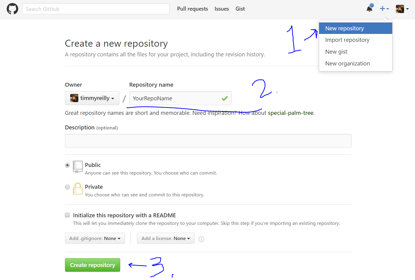 CreateGitHubRepo