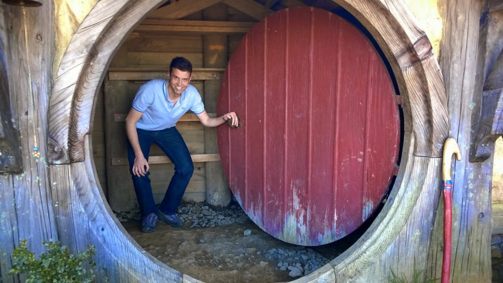 Andres in a Hobbit hole