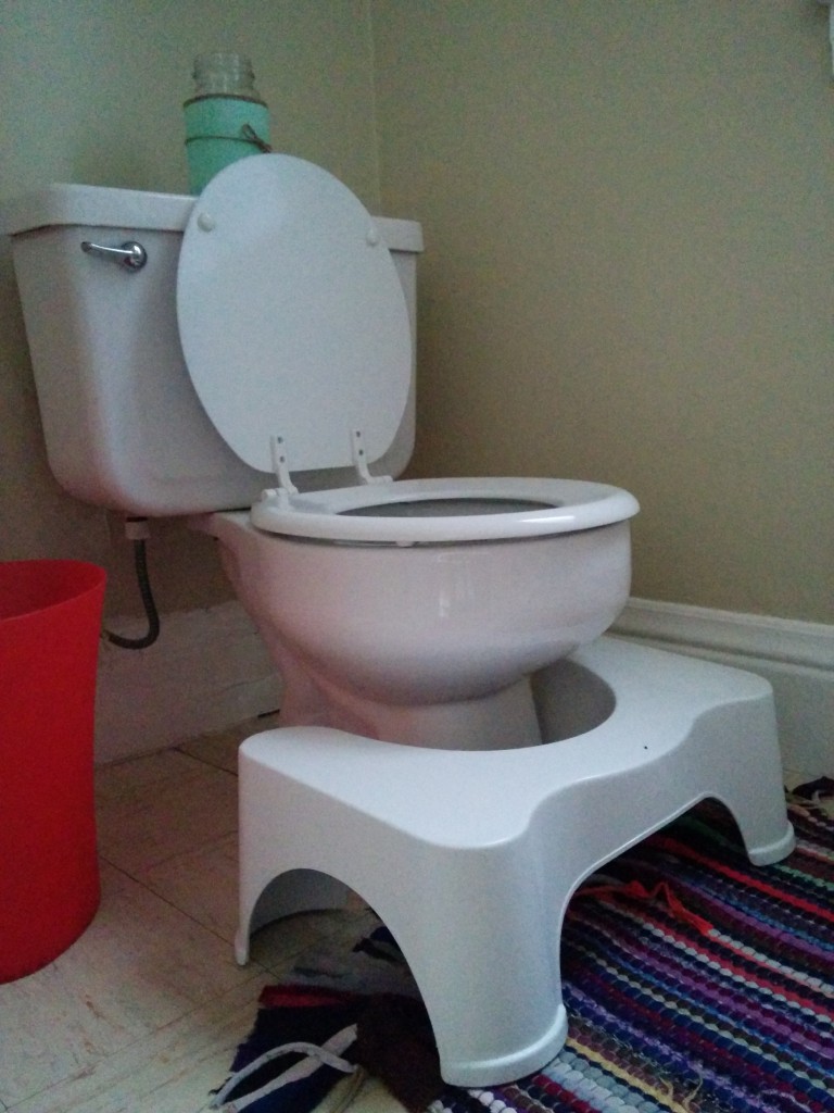 Squatty Potty under toilet