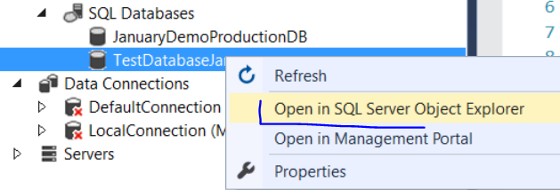 OpenSQLObjectExplorer