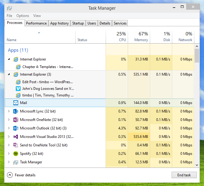 Task Manager Screen Clip