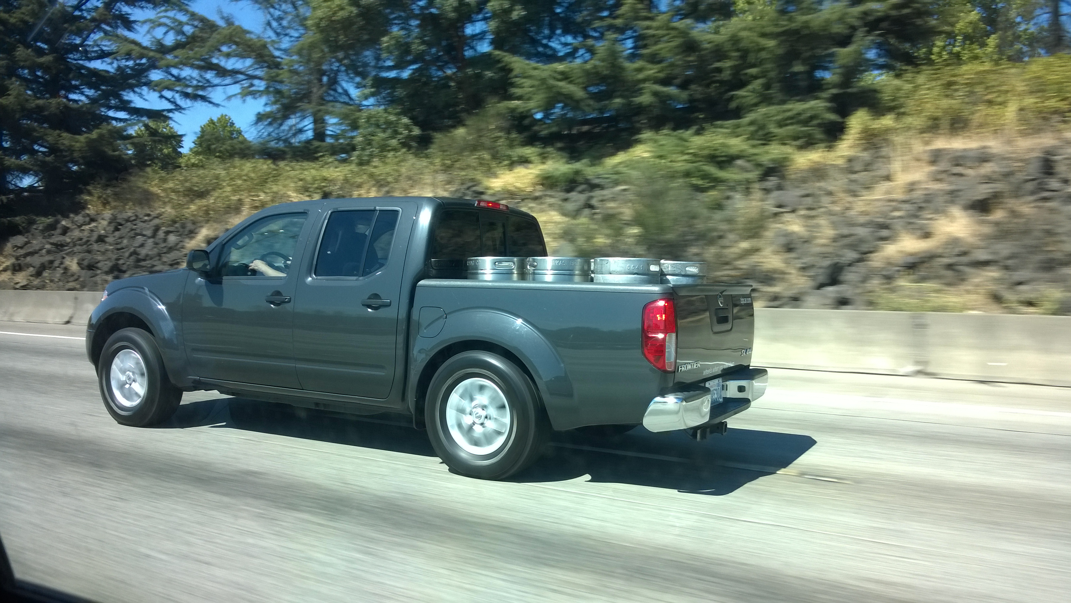 Pickup truck full of kegs