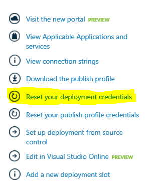 resetdeploymentcreds